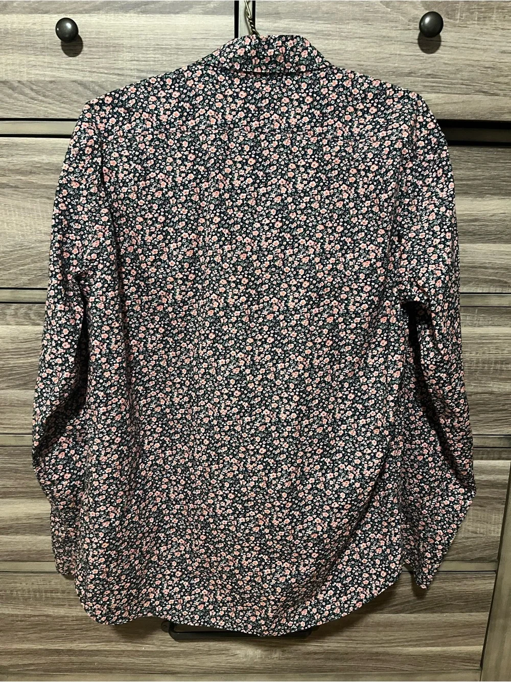 J. Crew Men’s Navy Button-Down Shirt with Pink Floral Print